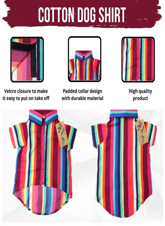 Western Era Cotton Printed Breathable Basic Vest Dog Shirt, Super Soft Shirt, Cute Lightweight Thin Shirt for Your Furries, Ultra Comfort Dog Apparel (Large - 20 inch) (Colorfull Stripes Print) - Image 4